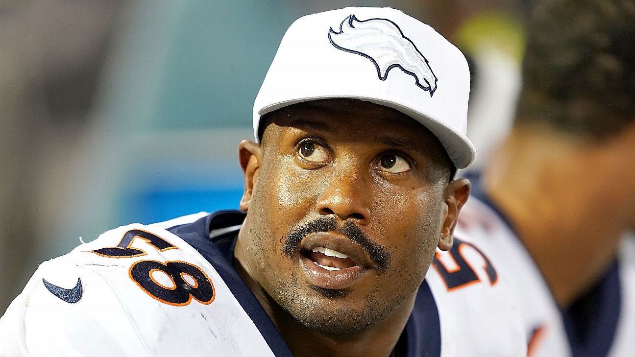 GM George Paton says Denver Broncos want Von Miller in 2021, pending legal issues, on a contract