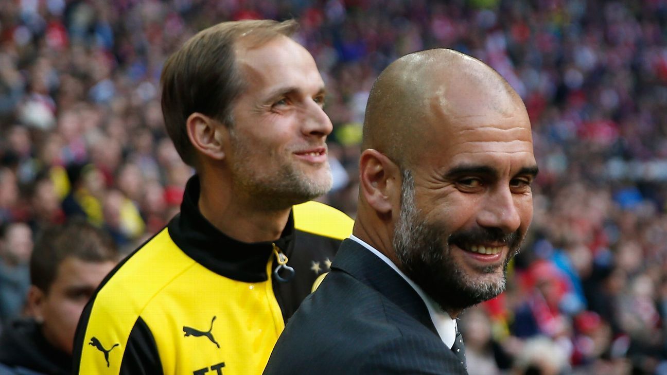 as Guardiola and Tuchel become friends in a scene of three hours