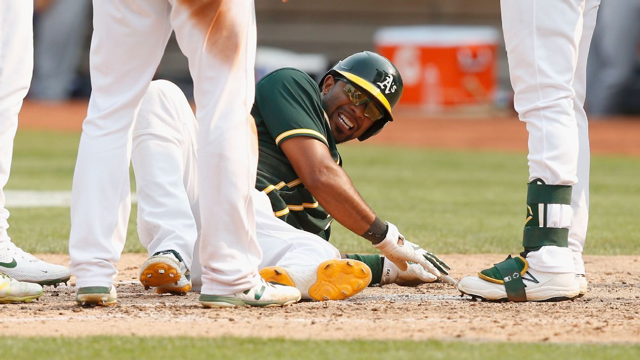 <div>A's SS Andrus sidelined with fractured left fibula</div>