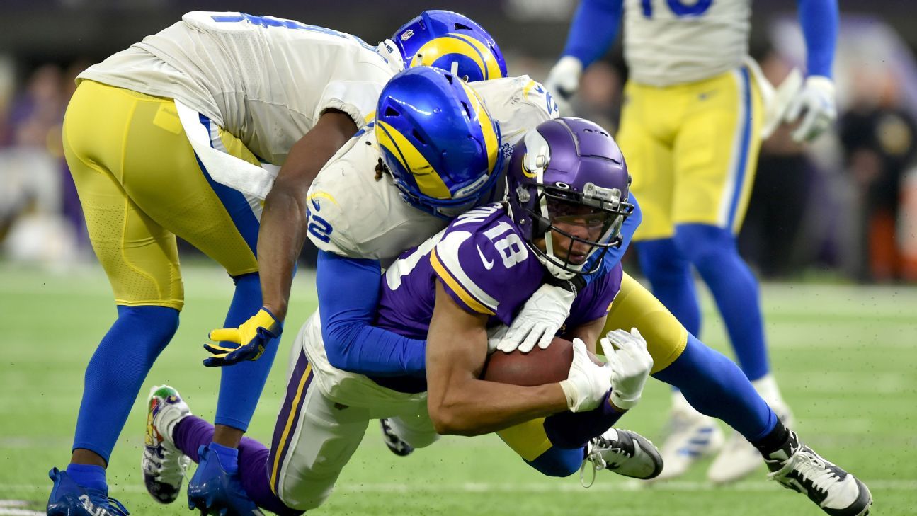 Justin Jefferson dari Minnesota Vikings memecahkan rekor untuk menerima yard oleh WR dalam dua musim NFL pertama