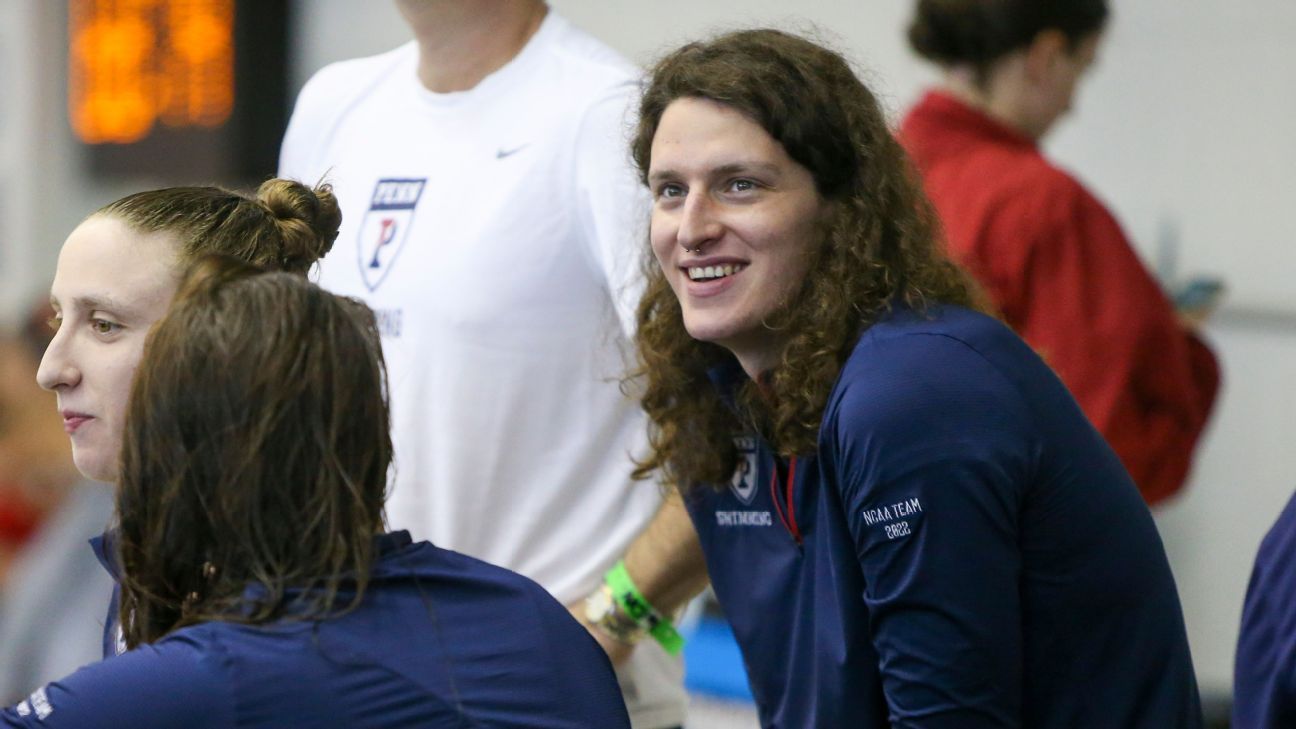Lia Thomas qualifies first in 500 freestyle at NCAA championships; small crowd protests swimmer outside event