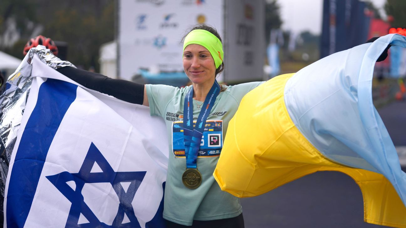 Valentyna Veretska memenangkan Jerusalem Marathon setelah meninggalkan negara asli Ukraina karena invasi Rusia