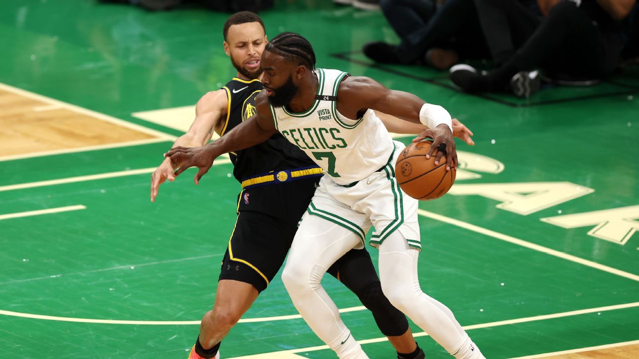Boston Celtics stay poised after foundering in 3rd quarter again, lock down Golden State Warriors to win Game 3 of NBA Finals