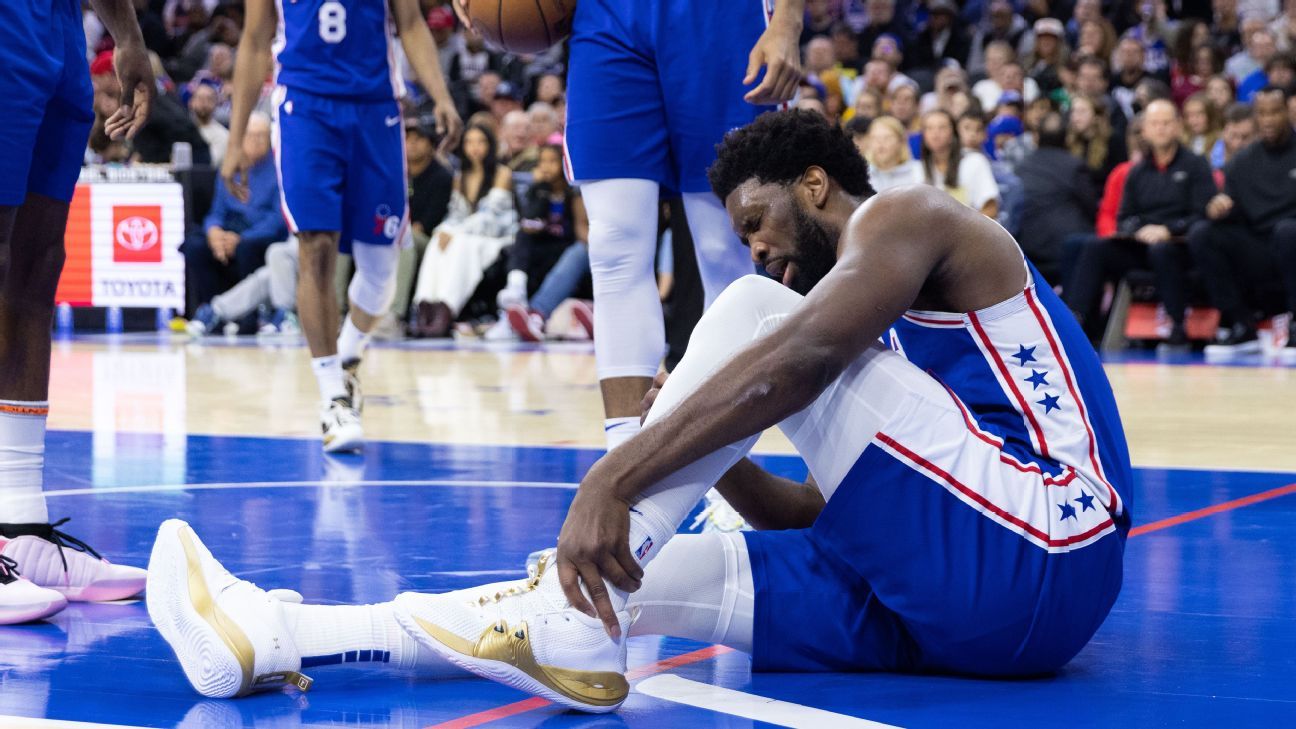 76ers rule out Embiid (foot soreness) vs. Pacers