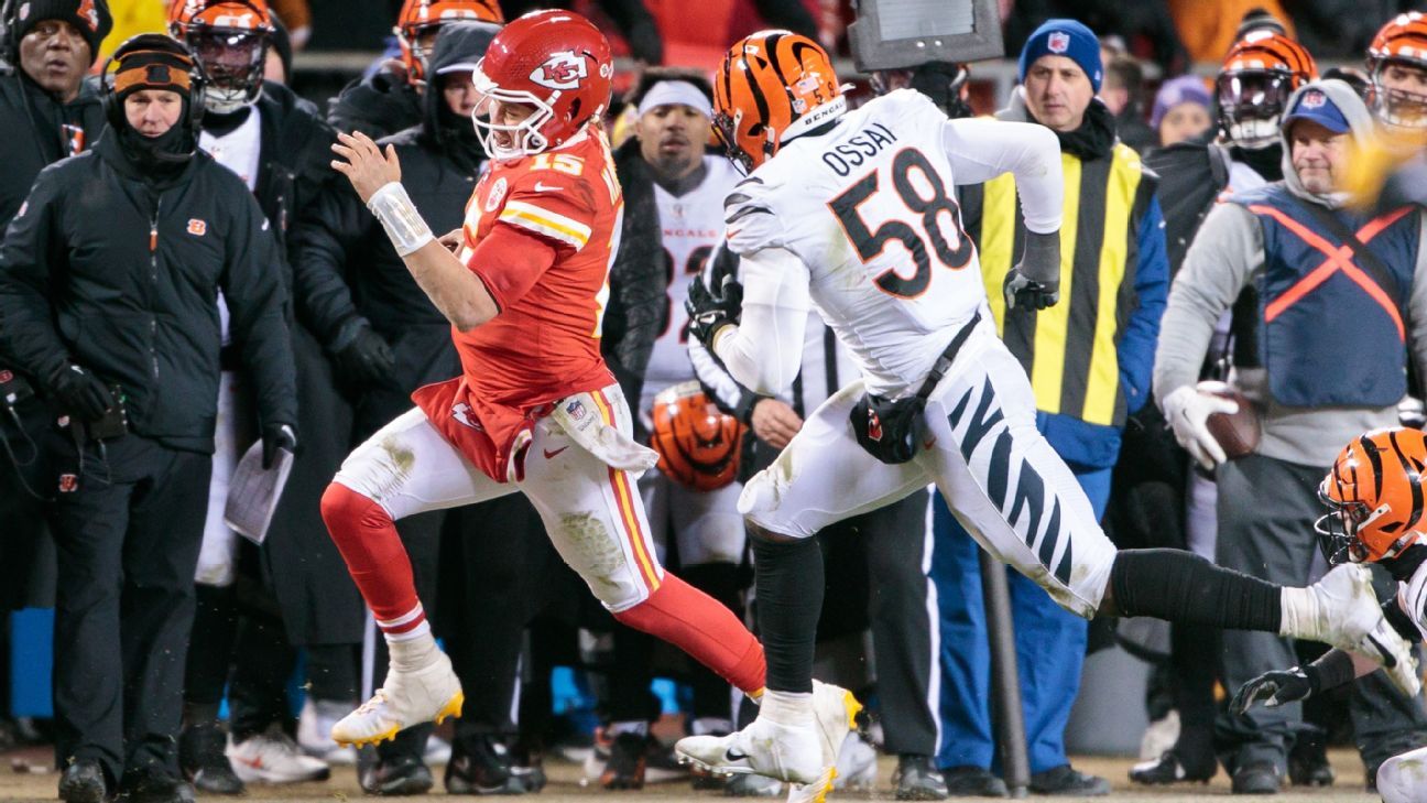 The Bengals’ Joseph Ossai laments the penalty that led to the Chiefs’ win