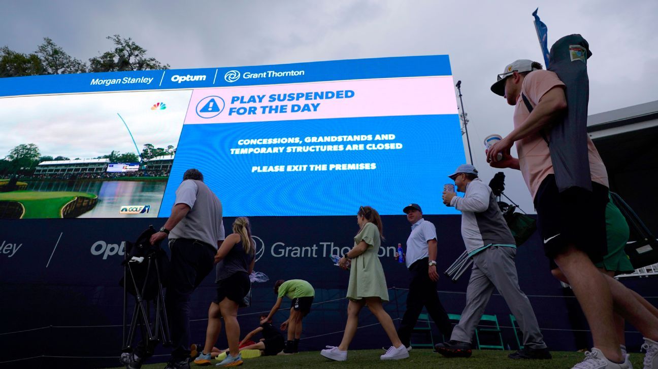 Players Championship halted by rain on Day 2 as two share lead