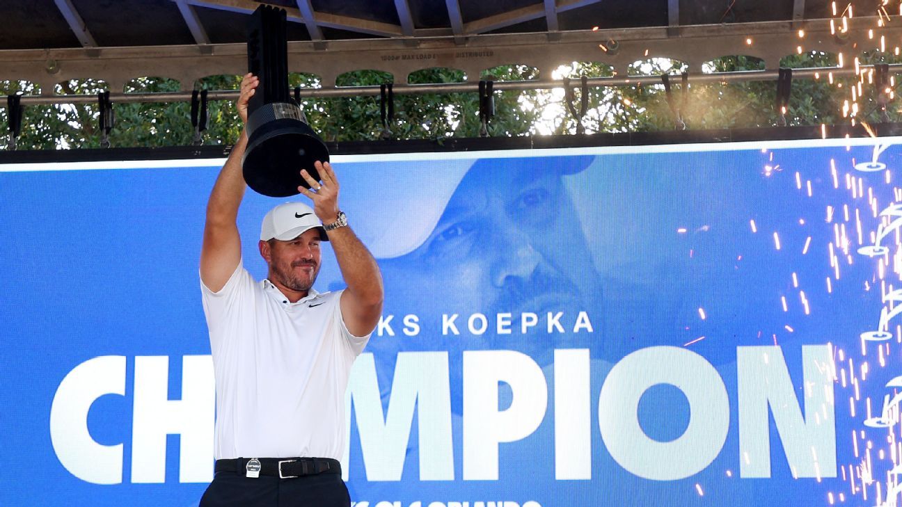Brooks Koepka held on to become LIV’s first two-time winner