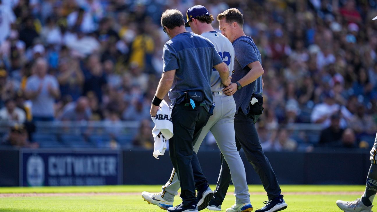 Brewers' Varland OK after scary liner to hand, jaw