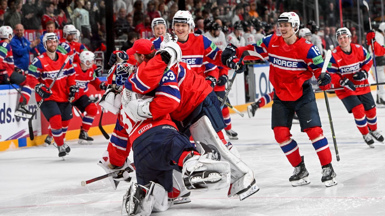 Norway tops Canada in shootout at hockey worlds