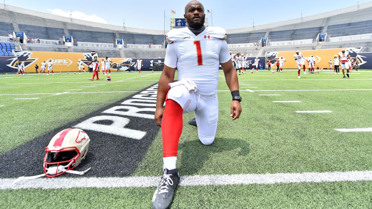 J'Mar Smith in action for ⁣the Birmingham Stallions